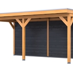 Douglas overkapping, 402 x 492 cm + wanden zwart, Verando, Pure